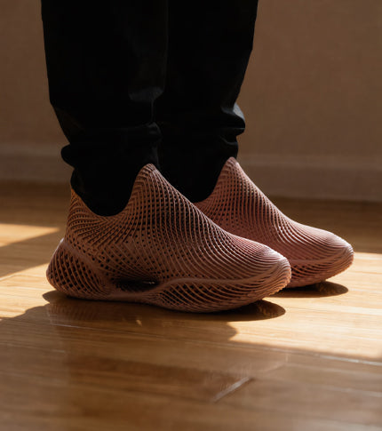 3D printed shoes showing lightweight and comfortable fit, perfect for all-day relaxed wear.