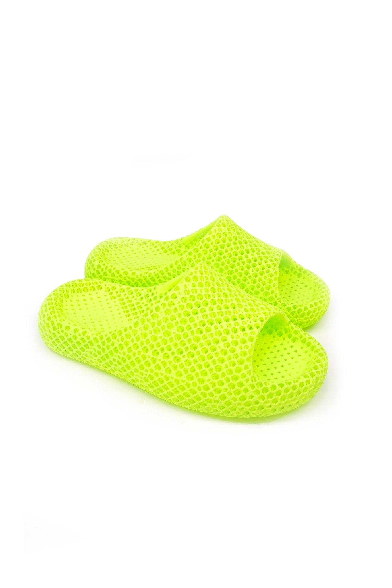 3D Printed Fluorescent Green Sandals – Lightweight Breathable Summer Slides | PRINTMORROW