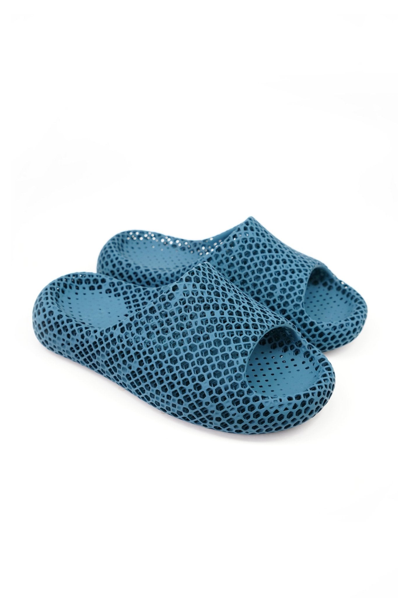 3D Printed Dark Blue Sandals – Comfortable Breathable Slides for Summer | PRINTMORROW